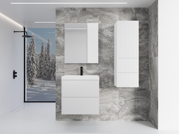 Тумба с умывальником Symbolite Стокгольм 60 Classic Push 2 ящика + Andrea Classic 60x45x15.4