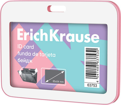Бейдж Erich Krause Pastel. Горизонтальный / 63753 (розовый) - 