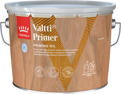 Антисептик для древесины Tikkivala Valtti Primer (9л, бесцветный) - 