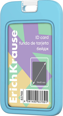 Бейдж Erich Krause Pastel. Вертикальный / 63769 (голубой) - 