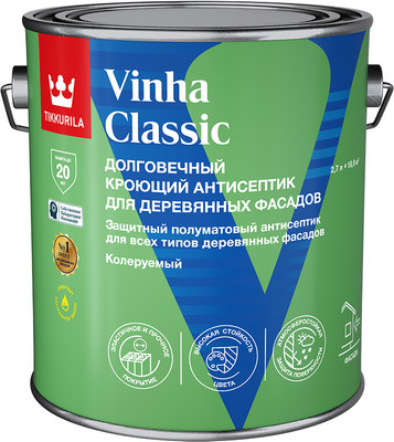 Антисептик для древесины Tikkurila Vinha Classic VVA (2.7л, полуматовый) - 