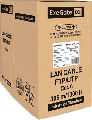 Кабель ExeGate UTP4-C6-CCA-S23-IN-PVC-GY-305 UTP / EX186134RUS - 