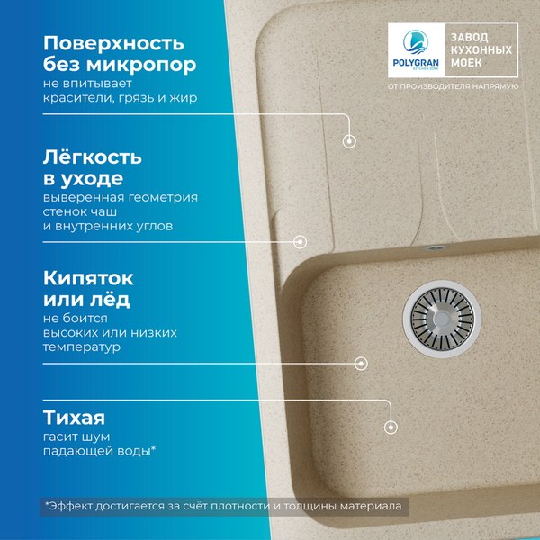 Купить Мойка кухонная Polygran Alto 780 в Молодечно