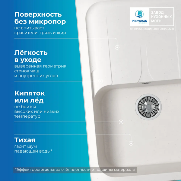 Купить Мойка кухонная Polygran Alto 780 в Слуцке