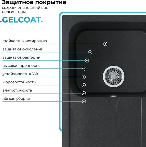 Купить Мойка кухонная Polygran Alto 780 в Минске