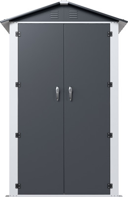 Сарай из металла No Brand С двухскатной крышей SP-DS-01 Gr (распашные двери) - 