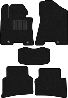 Комплект ковриков для авто Alicosta 0515_1_PR-6 для Hyundai Tucson III SUV/TL 2015-2021 (ворс, черный) - 
