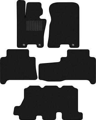 Комплект ковриков для авто Alicosta 2319_1_PR-6 для Kia Mohave I SUV/HM2 2019-н.в.+3 ряд (ворс, черный) - 