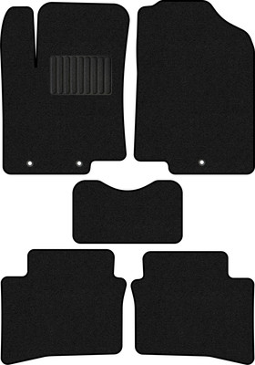 Комплект ковриков для авто Alicosta 0588_1_PR-6 для Kia Rio III хэтчбек 5дв/седан/QB 2011-2017 (ворс, черный) - 