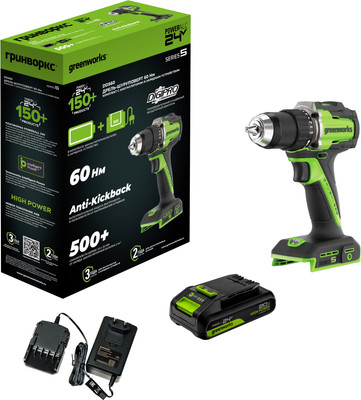 Аккумуляторная дрель-шуруповерт Greenworks DD560 / 3708407CUA - 