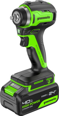 Аккумуляторный гайковерт Greenworks G24IW200 бесщеточный 24V / 3803607CUB (с АКБ 4Ач и ЗУ) - 
