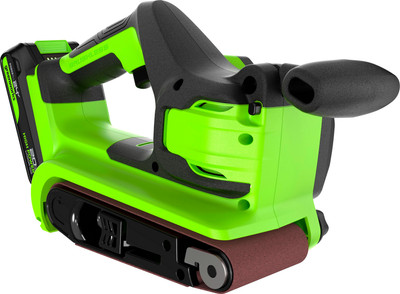 Ленточная шлифовальная машина Greenworks G24BS бесщеточная 24V / 3100607CUA (с АКБ 2Ач и ЗУ) -