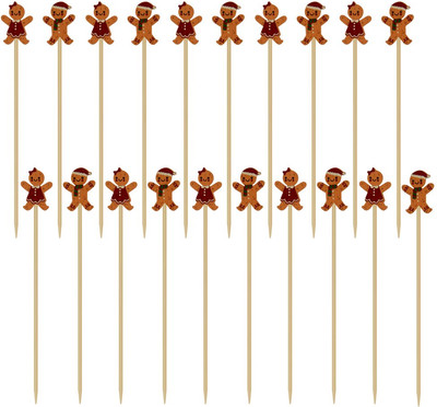Набор шпажек для канапе Мультидом Пряничный человечек / VL2-451 (20шт) - 