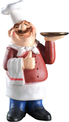 Фигурка для сада Хорошие сувениры Шеф-повар с подносом / 6624168 -