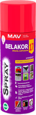 Эмаль MAV Belakor-17 Алкидная профессиональная RAL 3020 (520мл, транспортный красный глянцевый) - 