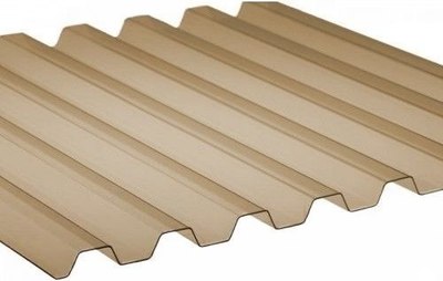 Монолитный поликарбонат Borrex Трапеция 1050x3000x0.8мм (бронзовый) - 