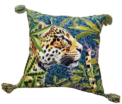 Чехол на подушку Arya Jungle Leopard / 8680943256607 (синий/зеленый) - 