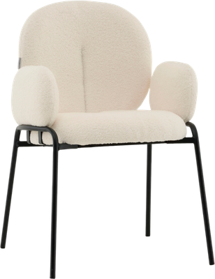 Стул Stool Group Моллек с подлокотниками / AV 338-F01-9005 (букле молочный) -