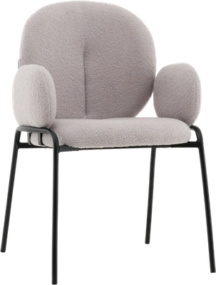 Стул Stool Group Моллек с подлокотниками / AV 338-F81-9005 (букле светло-серый) -