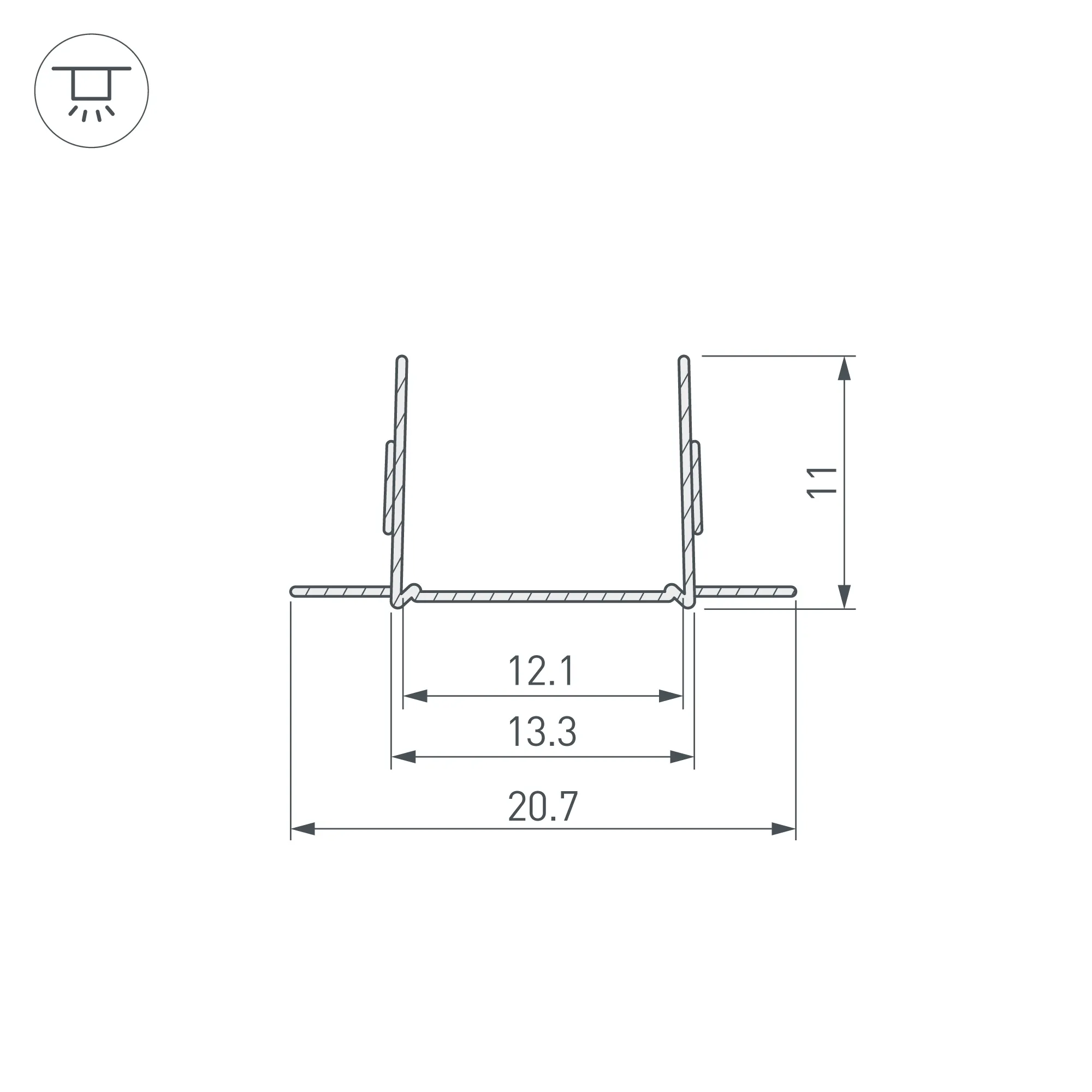Профиль для светодиодной ленты Arlight ARL-MOONLIGHT-1712-2x500 ANOD / 029420 — фото 3