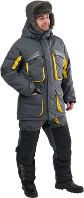 Костюм для охоты и рыбалки Taygerr Камчатка Таслан/Графит-Желтый Зима -45 (р.48-50/182-188) -