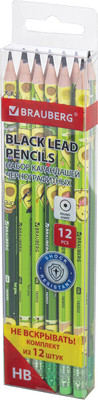 Набор простых карандашей Brauberg Avocado / 182032 (12шт) - 