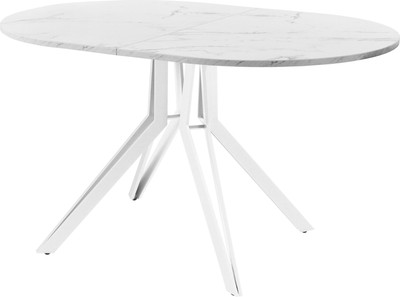 Обеденный стол AMC Elite / Е21(1100) D3 (белый/мрамор кристалл) -