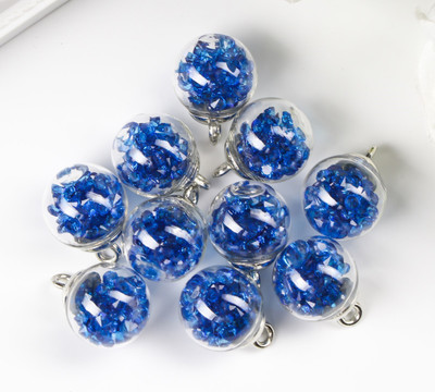 Набор подвесок декоративных Арт Узор Шар-камешки / 3924290 (10шт, синий) -