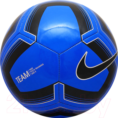 Футбольный мяч Nike Pitch Training / SC3893-410 (размер 5, черный/синий)