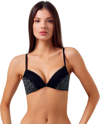 Бюстгальтер Mark Formelle 512546 (р.70B, листики на черном) -