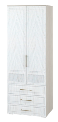 Шкаф Премиум Флоренция двухстворчатый с ящиками (бодега светлый/скала айс) -