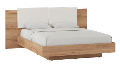 Полуторная кровать Премиум Оливия (дуб крафт золотой/белый софт) - 