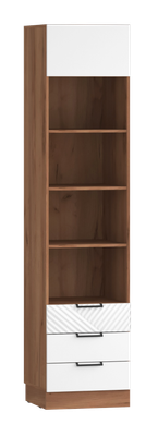 Стеллаж Премиум Оливия детская (дуб крафт золотой/белый софт) -