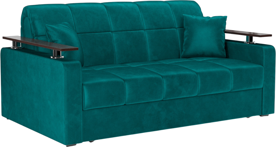 Диван Mebel-Ars Аккордеон Бакли НПБ 120x200 (бархат сине-зеленый Star Velvet 43 Black Green) — фото 1