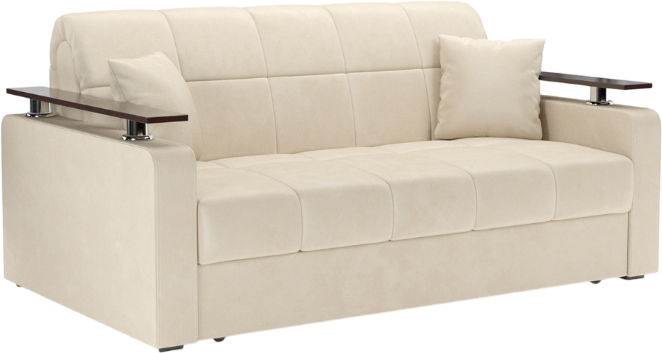 Диван Mebel-Ars Аккордеон Бакли ППУ 120x200 (бархат бежевый Star Velvet 6 Light Beige) — фото 1