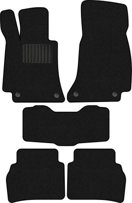 Комплект ковриков для авто Alicosta 0800_1_PR-6 для Mercedes-Benz E-Class V W213/S213/C238 (ворс, черный) - 