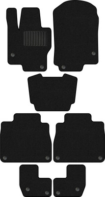 Комплект ковриков для авто Alicosta 2379_1_PR-6 для Mercedes-Benz GLS-Class II SUV 7 мест (ворс, черный) - 