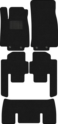 Комплект ковриков для авто Alicosta 0830_1_PR-6 для Mercedes-Benz R-Class I W251/V251+3 ряд (ворс, черный) - 