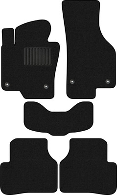 Комплект ковриков для авто Alicosta 1393_1_PR-6 для Volkswagen Passat VI/VII седан/B7/B6 (ворс, черный) - 