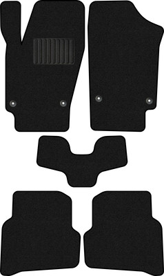 Комплект ковриков для авто Alicosta 1413_1_PR-6 для Volkswagen Polo V седан 2008-2020 (ворс, черный) - 