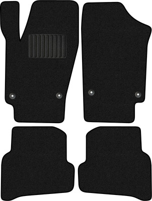 Комплект ковриков для авто Alicosta 1411_1_PR-6 для Volkswagen Polo V хэтчбек 5 дв 2008-2014 (ворс, черный) - 