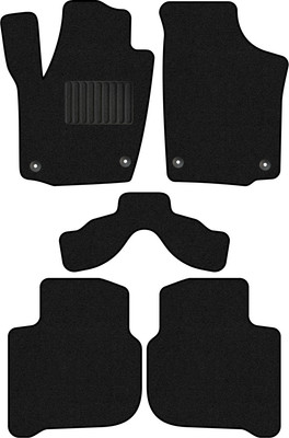 Комплект ковриков для авто Alicosta 1550_1_PR-6 для Volkswagen Polo VI лифтбек 2020-н.в. (ворс, черный) - 