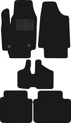 Комплект ковриков для авто Alicosta 2405_1_PR-6 для Лада 4x4 Легенд I SUV/212140 2021-н.в. (ворс, черный) - 