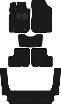 Комплект ковриков для авто Alicosta 2412_1_PR-6 для Лада Ларгус I универсал 7мест/R90+3ряд 2012-2021 (ворс, черный) - 