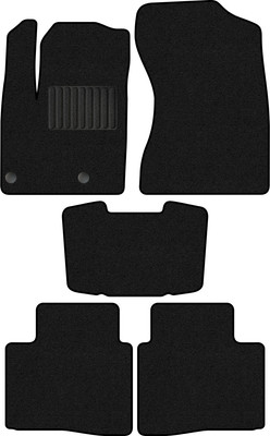 Комплект ковриков для авто Alicosta 2423_1_PR-6 для Mitsubishi Outlander IV SUV/GNOW 2022-н.в. (ворс, черный) - 
