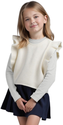 Жилет детский Amarobaby Pure Love School Elite / AB-OD25-PLSEL1001/33-152 (р.152, молочный) -