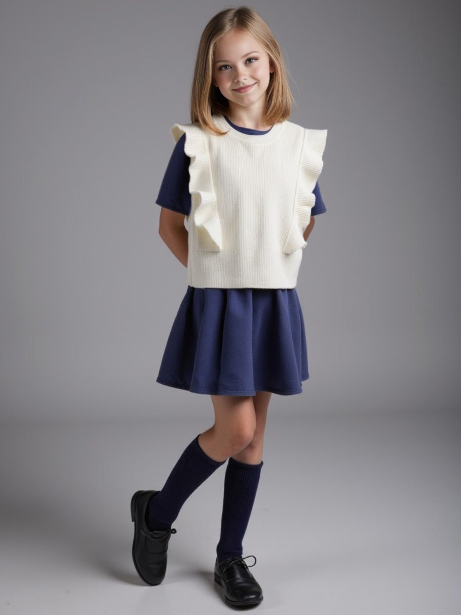 Жилет детский Amarobaby Pure Love School Elite / AB-OD25-PLSEL1001/33-152 (р.152, молочный) — фото 4