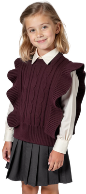Жилет детский Amarobaby Pure Love School Vogue / AB-OD25-PLSVG1001/08-128 (р.128, бордовый) -