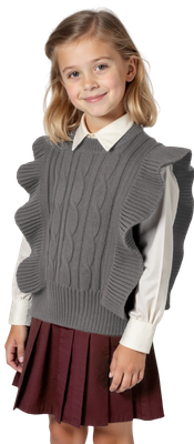 Жилет детский Amarobaby Pure Love School Vogue / AB-OD25-PLSVG1001/11-146 (р.146, серый) -