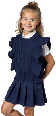 Жилет детский Amarobaby Pure Love School Vogue / AB-OD25-PLSVG1001/20-128 (р.128, синий) -